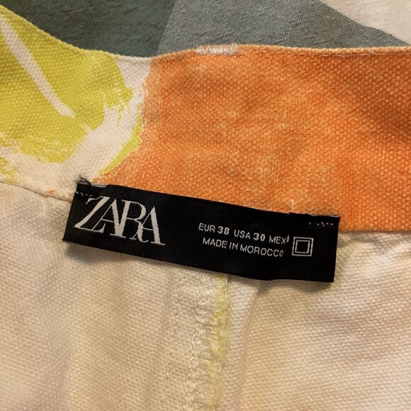 Zara Lemon Shorts Mens 30 Orange Limited Edition Bermuda Walking Novelty Print - Picture 3 of 10